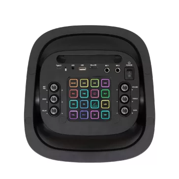  SAL PAR2100BT party hangdoboz, 80W, beépített akkumulátorral és LED fénnyel, BT TWS kapcsolat, USB/microSD zenelejátszás, FM rádió, karaoke, AUX és mikrofon bemenetek, két darab bass-reflex mélysugárzó, 2-utas, 3 hangszóró