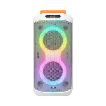   SAL PAR216WH party hangfal, 60 W, 2-utas bassz-reflex, 3 hangszóró, Bluetooth, MP3, digitális kijelző, LED fényeffekt, mikrofonnal