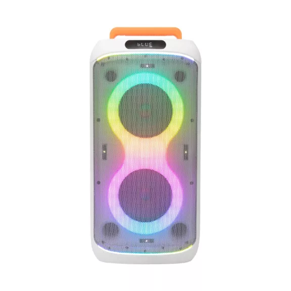 SAL PAR216WH party hangfal, 60 W, 2-utas bassz-reflex, 3 hangszóró, Bluetooth, MP3, digitális kijelző, LED fényeffekt, mikrofonnal