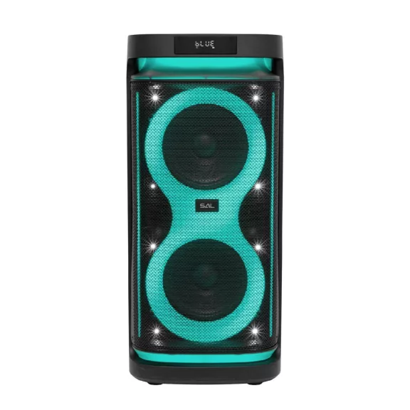 SAL PAR2400BT party hangdoboz, 160 Watt, beépített akkumulátorral és LED fénnyel, BT TWS kapcsolat, USB/microSD zenelejátszás, karaoke mód, LINE, gitár és mikrofon bemenetek, két darab bass-reflex mélysugárzó, 2-utas, 3 hangszóró SAL PAR2400BT party hangdoboz, 160 Watt, beépített akkumulátorral és LED fénnyel, BT TWS kapcsolat, USB/microSD zenelejátszás, karaoke mód, LINE, gitár és mikrofon bemenetek, két darab bass-reflex mélysugárzó, 2-utas, 3 hangszóró