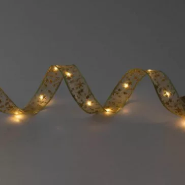   Home RLS10WW LED-es szalag mintákkal, arany színű szalag, 8 funkció, 100db melegfehér LED, 10m hosszú, 5cm széles, elemes tápellátás, beltéri kivitel