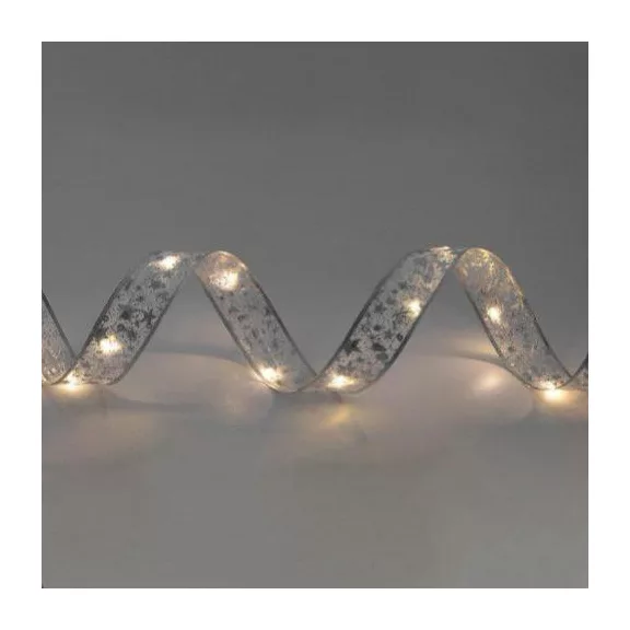 Home RLS15WH LED-es szalag mintákkal, ezüst színű szalag, 8 funkció, 150db hidegfehér LED, 15m hosszú, 5cm széles, adapteres tápellátás, beltéri kivitel