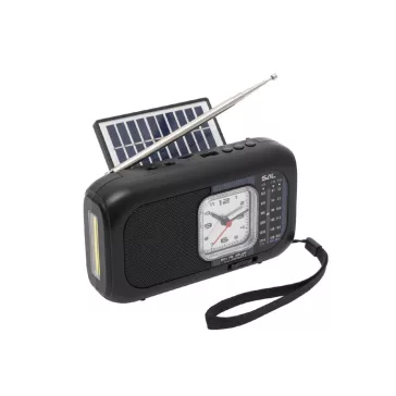   SAL RPH3 napelemes rádió és multimédia lejátszó, hibrid töltés, 3 sávos, napelemes, Bluetooth, cserélhető akkumulátor