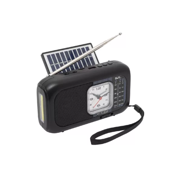 SAL RPH3 napelemes rádió és multimédia lejátszó, hibrid töltés, 3 sávos, napelemes, Bluetooth, cserélhető akkumulátor