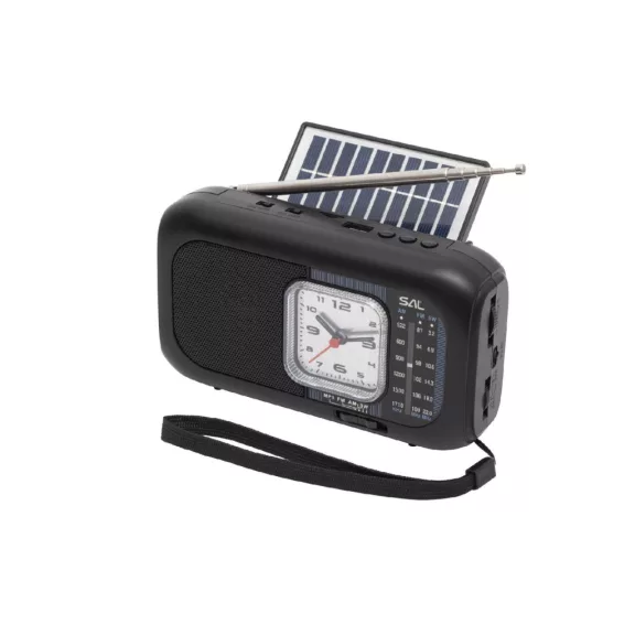 SAL RPH3 napelemes rádió és multimédia lejátszó, hibrid töltés, 3 sávos, napelemes, Bluetooth, cserélhető akkumulátor