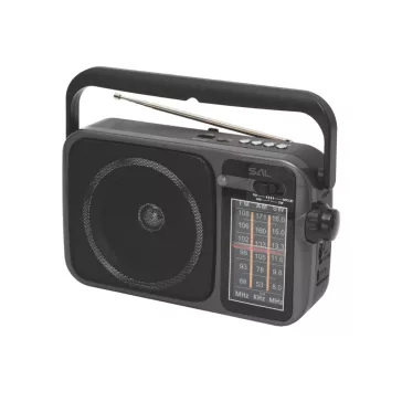   SAL RPR10 hordozható rádió multimédia lejátszóval, vezeték nélküli Bluetooth hangszóró, 3-sávos rádió, MP3 lejátszás USB/microSD eszközről, tölthető