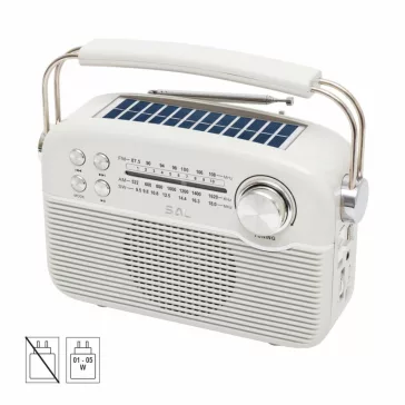   SAL RPR9 napelemes rádió multimédia lejátszóval, FM-AM-SW rádió, Bluetooth, USB és microSD csatlakozás, beépített akkumulátor
