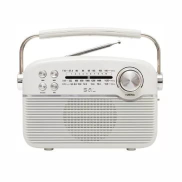   SAL RPR9 napelemes rádió multimédia lejátszóval, FM-AM-SW rádió, Bluetooth, USB és microSD csatlakozás, beépített akkumulátor