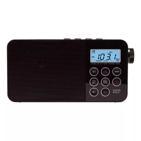 SAL RPR 3LCD táskarádió, AC/DC, AM_FM_SW digitális rádió, ébresztő, AUX, 60 tárolható állomás