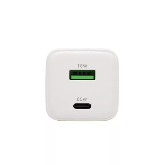 HOME SA65PPS USB hálózati szupergyors töltő, 65Watt, 2in1: USB-A + USB-C aljzat, QC + PD + PPS gyorstöltés, GaN technológia HOME SA65PPS USB hálózati szupergyors töltő, 65Watt, 2in1: USB-A + USB-C aljzat, QC + PD + PPS gyorstöltés, GaN technológia