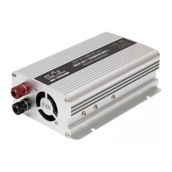 SAL SAI 1000USB feszültségátalakító, 500 W, inverter, 500 mA USB töltő, gyermekzár SAL SAI 1000USB feszültségátalakító, 500 W, inverter, 500 mA USB töltő, gyermekzár