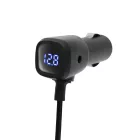 SAL SAU80W autós feszültségelosztó és USB töltő, 3.4A USB töltő, max.80Watt, fém burkolat, Voltmérő, autó-akkumulátor állapotának ellenőrzése, 12/24V járművekhez