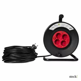   Steck SD 20C Védőérintkezős hálózati hosszabbító és kábeldob, 20 m 3x 1,5mm