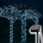 Home SLC100WH szolár fényfüzér, 100db hidegfehér LED, 7m hosszúság, zöld vezeték, kültéri kivitel