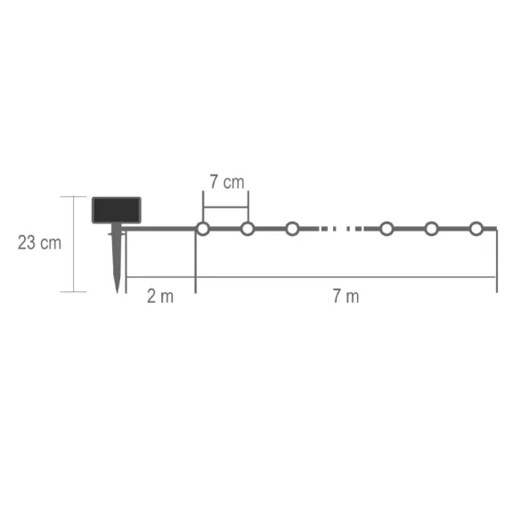 Home SLC100WW szolár fényfüzér, 100db melegfehér LED, 7m hosszúság, zöld vezeték, kültéri kivitel Home SLC100WW szolár fényfüzér, 100db melegfehér LED, 7m hosszúság, zöld vezeték, kültéri kivitel