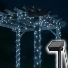 Home SLC200WH szolár fényfüzér, 200db hidegfehér LED, 14m hosszúság, zöld vezeték, kültéri kivitel