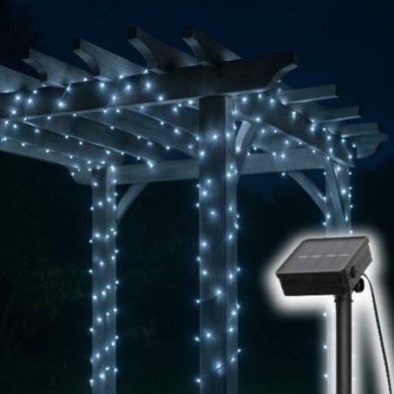 Home SLC200WH szolár fényfüzér, 200db hidegfehér LED, 14m hosszúság, zöld vezeték, kültéri kivitel