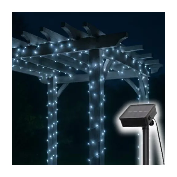 Home SLC200WH szolár fényfüzér, 200db hidegfehér LED, 14m hosszúság, zöld vezeték, kültéri kivitel Home SLC200WH szolár fényfüzér, 200db hidegfehér LED, 14m hosszúság, zöld vezeték, kültéri kivitel