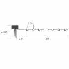 Home SLC200WW szolár fényfüzér, 200db melegfehér LED, 14m hosszúság, zöld vezeték, kültéri kivitel