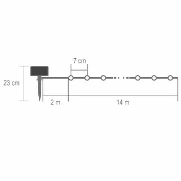   Home SLC200WW szolár fényfüzér, 200db melegfehér LED, 14m hosszúság, zöld vezeték, kültéri kivitel