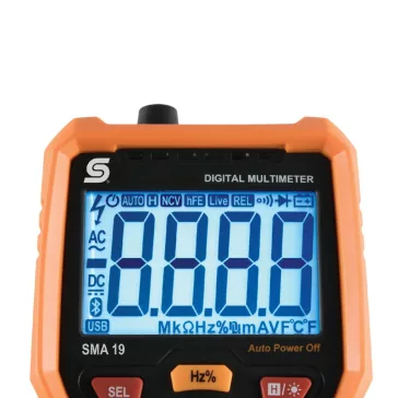   Home SMA 19 digitális multiméter, automatikus méréshatárváltás, érintés nélküli fáziskeresés, háttérvilágítás, tartozék mérőzsinór