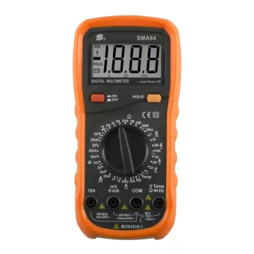   Home SMA 64 digitális multiméter, egyenfeszültség, váltófeszültség, egyenáram, váltóáram, ellenállás, hőmérséklet mérése
