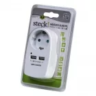 USB Hálózati elosztó, 1 földelt, STECK 2 USB - ST 1-2U