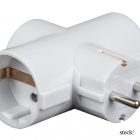 Földelt 3-as T elosztó, ELFORDÍTOTT Steck ST 3-16EF