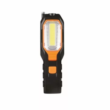   Újratölthető munkalámpa 1 W LED+5 W COB LED - piros vészjelző villogó fény -360°-ban elforgatható