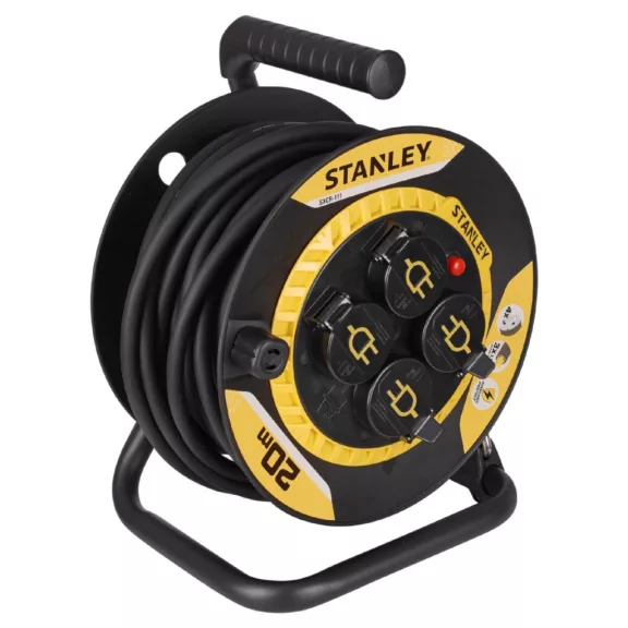 STANLEY kábeldob, max. 3000 W, IP44, H07RN-F 3G1,5 mm² 20m kábel, kül- és beltéri kivitel STANLEY kábeldob, max. 3000 W, IP44, H07RN-F 3G1,5 mm² 20m kábel, kül- és beltéri kivitel