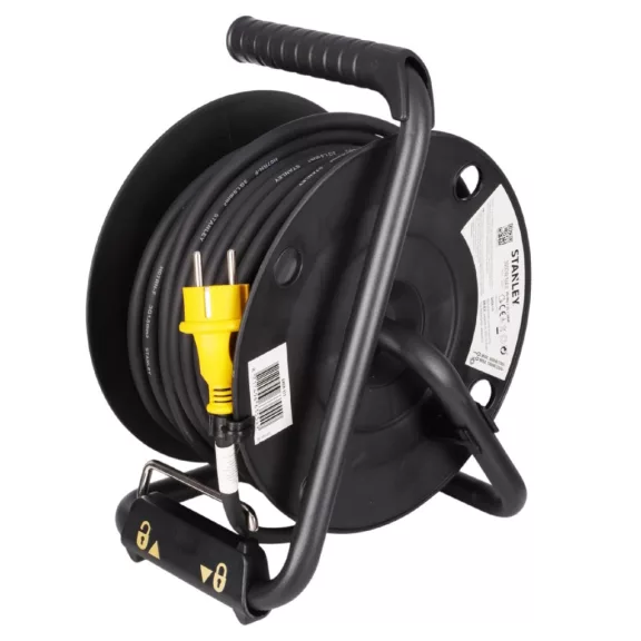 STANLEY kábeldob, max. 3000 W, IP44, H07RN-F 3G1,5 mm² 20m kábel, kül- és beltéri kivitel STANLEY kábeldob, max. 3000 W, IP44, H07RN-F 3G1,5 mm² 20m kábel, kül- és beltéri kivitel