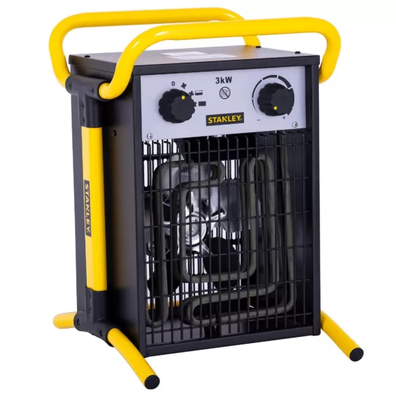 STANLEY SXJH203000E fűtőtest, 3000 W, 2 fokozat, fém ház, termosztát, IPX4 védelem, túlmelegedés elleni védelem