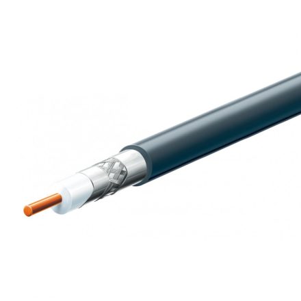 S 6TSV/BK koax kábel, 75 Ohm, PVC és PE szigetelés, réz bevonatú acél ér, alumínium + PET fólia 96 szál aluharisnya, 305m, fekete