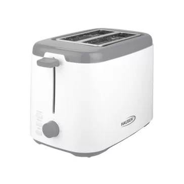   HAUSER T-242 kenyérpirító, 800 W, 2 szeletes, automata szeletkidobás, fokozatmentes pirítás, fehér/szürke színű