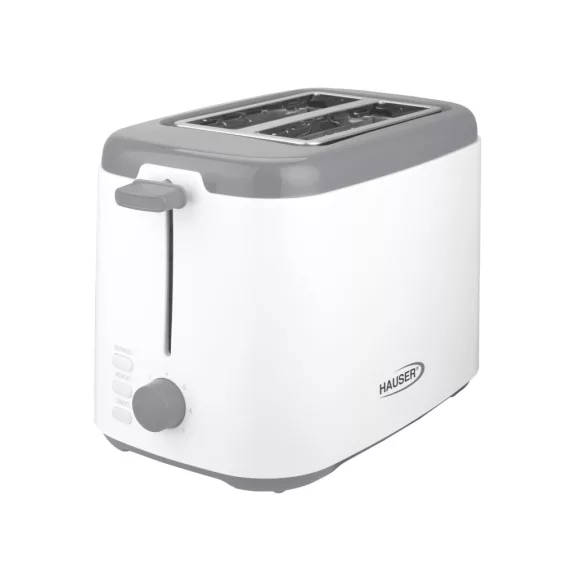HAUSER T-242 kenyérpirító, 800 W, 2 szeletes, automata szeletkidobás, fokozatmentes pirítás, fehér/szürke színű HAUSER T-242 kenyérpirító, 800 W, 2 szeletes, automata szeletkidobás, fokozatmentes pirítás, fehér/szürke színű