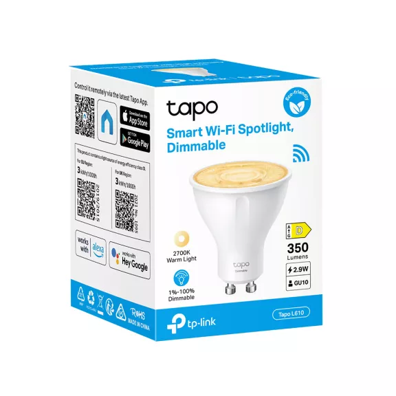 TP-LINK LED Izzó Wi-Fi-s GU10, Spotlight, TAPO L610 TP-LINK LED Izzó Wi-Fi-s GU10, Spotlight, TAPO L610