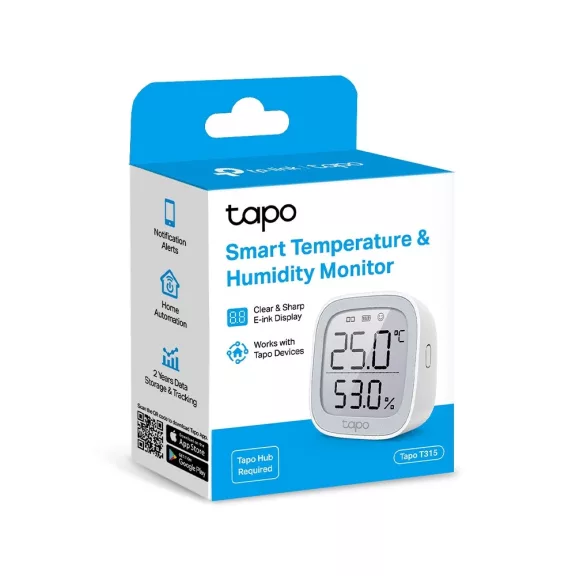 TP-LINK Okos Hőmérséklet és Páratartalom Monitor, TAPO T315 TP-LINK Okos Hőmérséklet és Páratartalom Monitor, TAPO T315