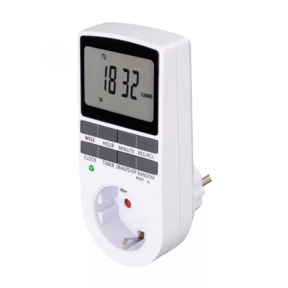 Home TD 011 digitális beltéri időzítő óra, napi 10 program, 15 féle napkombinációban, heti ismétlés, beépített memóriavédelem, 250 V, 3680 W Home TD 011 digitális beltéri időzítő óra, napi 10 program, 15 féle napkombinációban, heti ismétlés, beépített memóriavédelem, 250 V, 3680 W