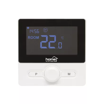 Home THE25B digitális vezetékes szobatermosztát, falra szerelhető, programozható, ablaknyitás-érzékelés, fagyvédelmi funkció, fekete