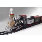 HOME TRN 01 elemes kisvasút, 1 mozdony és 3 vagon, vízgőzt képez, piros LED világítás, hanghatás, 47 cm-es pálya