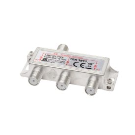   Home TSX 1911 F elosztó, HQ professzionális minőség, 75 Ohm, IP44, cink-ötvözet konstrukció, 5-2400 MHz, 3 utas, 1 bemenet, 3 kimenet