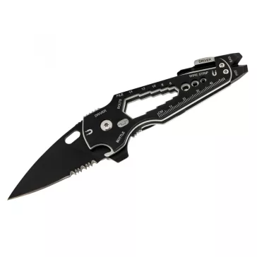   True Utility Smartknife+, TU6869, 15 in 1, mágneses bitfej tartó, kábelcsupaszoló, homokfúvott rozsdamentes acél, 5,5 cm penge
