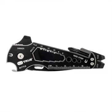   True Utility Smartknife+, TU6869, 15 in 1, mágneses bitfej tartó, kábelcsupaszoló, homokfúvott rozsdamentes acél, 5,5 cm penge