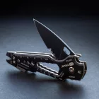 True Utility Smartknife+, TU6869, 15 in 1, mágneses bitfej tartó, kábelcsupaszoló, homokfúvott rozsdamentes acél, 5,5 cm penge