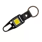True Utility Cliplite, TU918, kulcstartó karabiner, tölthető lámpa, 4 funkció, 47 lm COB LED, Li-ion, marhabőr szíj, rozsdamentes acélváz