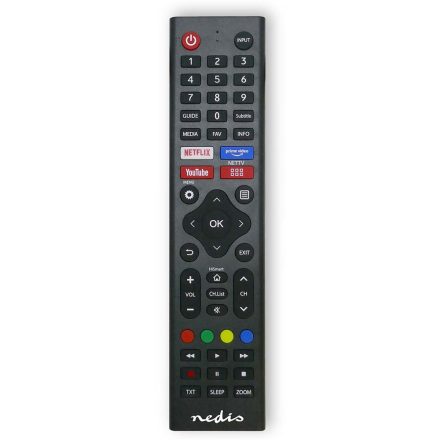Nedis csere távirányító ,Hi-Sense ,Előre programozott ,1 eszköz ,Amazon Prime , Disney+ , Netflix , Rakuten TV gombok
