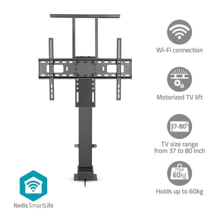 Nedis 37-80" LCD TV/Monitor Motoros Állvány (tartó konzol), állítható magasság 79 - 184 cm, Smart Wi-Fi