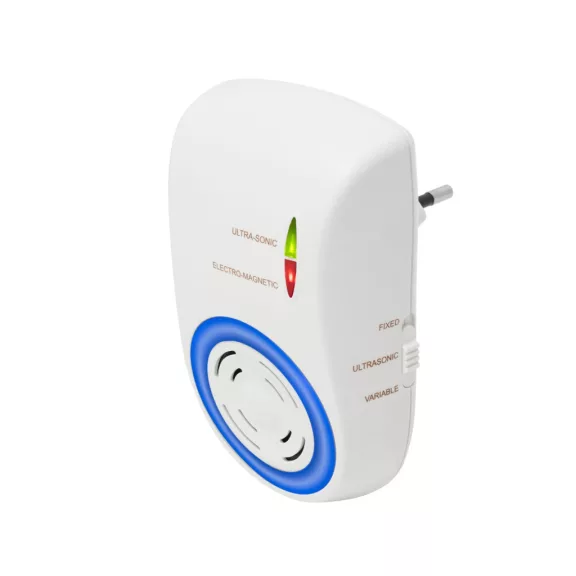 Home UH12 DualEffect rágcsálóriasztó, ultrahangos és elektromágneses, egér, patkány, fix vagy váltakozó frekvenciák, éjszakai irányfény, LED fényforrás Home UH12 DualEffect rágcsálóriasztó, ultrahangos és elektromágneses, egér, patkány, fix vagy váltakozó frekvenciák, éjszakai irányfény, LED fényforrás