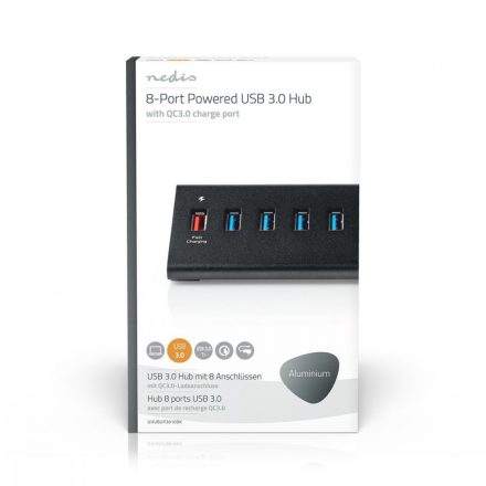 USB hub | USB Micro-B Aljzat | USB-A Aljzat | 8-Port port(s) | QC3.0 / USB 3.2 Gen 1 | Hálózati Áramellátás / USB-áramellátású | 5 Gbps | 8x USB