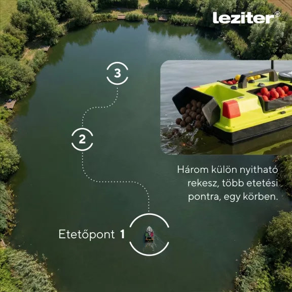 Etetőhajó V6 GPS 3 tartályos hátra és oldalkidobós nightlight